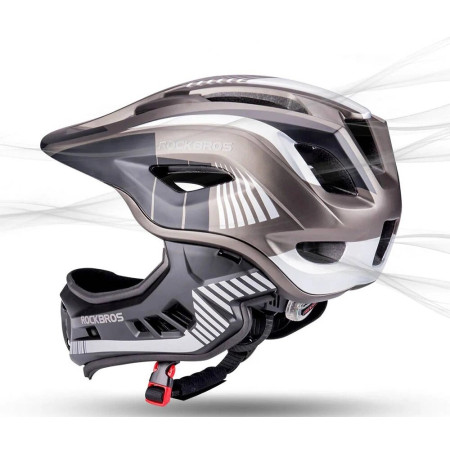 Kask dziecięcy z odpinaną osłoną podbródka FULL FACE off-road Rockbros TT-32SBTG