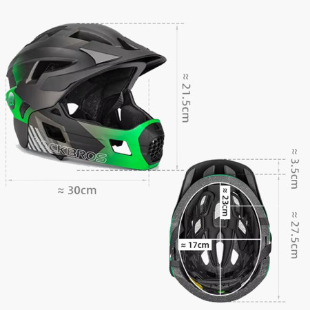 Kask dziecięcy z odpinaną osłoną podbródka FULL FACE off-road Rockbros TS-61