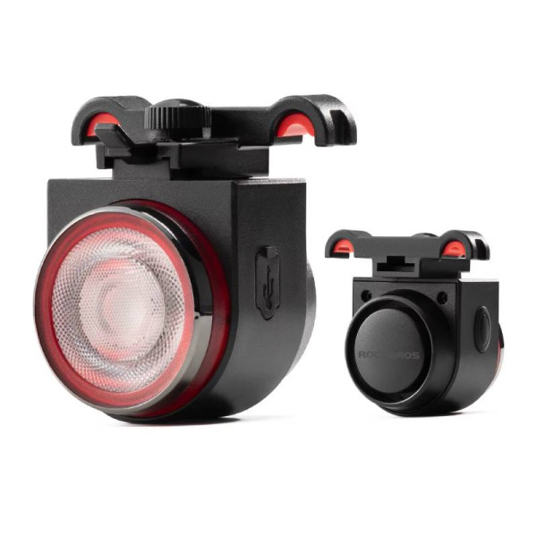 Lampa tylna rowerowa LED z alarmem i klaksonem – antykradzieżowa Rockbros 340014001