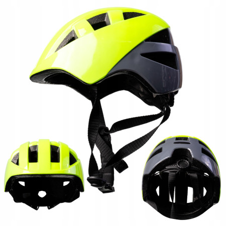 Kask rowerowy dziecięcy ROXAR KID żółty fluo S 48-52 cm Kask rowerowy dziecięcy ROXAR KID żółty fluo S 48-52 cm