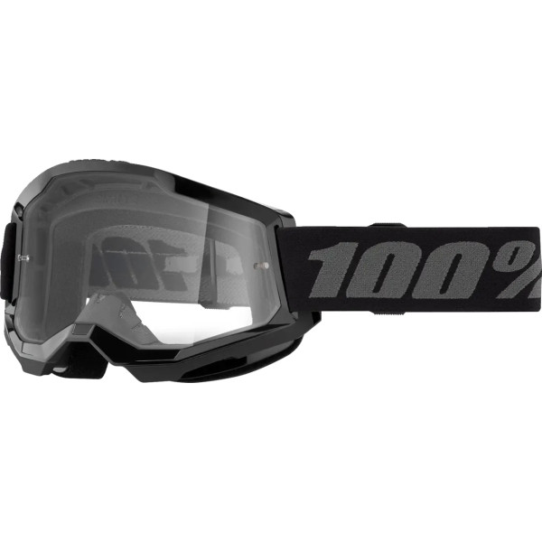 Gogle motocyklowe rowerowe MTB ATV STRATA 2 BLACK - 100% transparentne