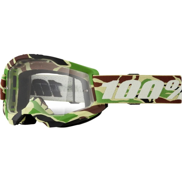 Gogle motocyklowe rowerowe MTB ATV STRATA 2 WAR CAMO - 100% transparentne