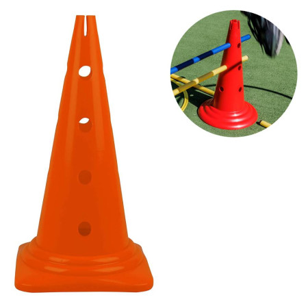 Pachołek treningowy z otworami czerwony 50cm